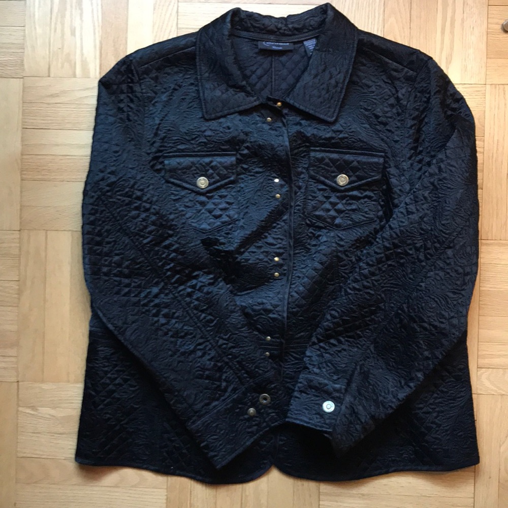 Very cute Context black quilted jacket size 1X